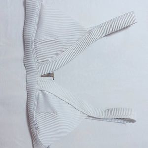 SMALL White ribbed Hollister bikini top
